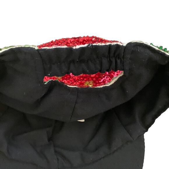 Sequin All over Christmas Tree Stars Ornaments Glam Bling Baseball Cap Hat - Picture 5 of 7